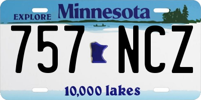 MN license plate 757NCZ