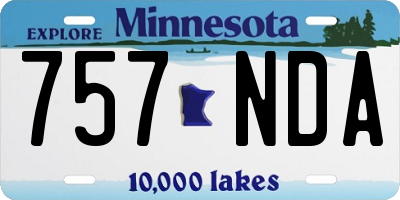 MN license plate 757NDA