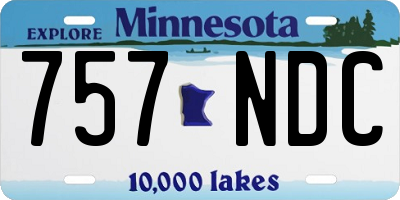MN license plate 757NDC