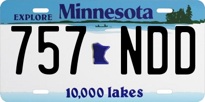 MN license plate 757NDD