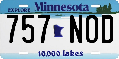 MN license plate 757NOD