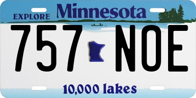 MN license plate 757NOE