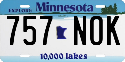 MN license plate 757NOK