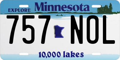 MN license plate 757NOL