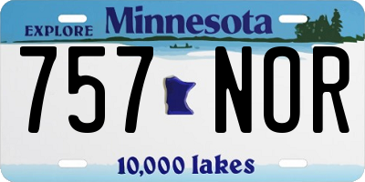 MN license plate 757NOR