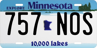 MN license plate 757NOS