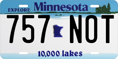 MN license plate 757NOT