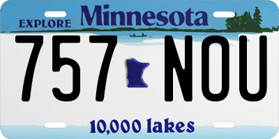 MN license plate 757NOU