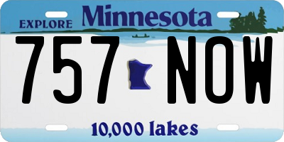MN license plate 757NOW