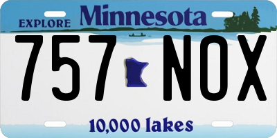 MN license plate 757NOX