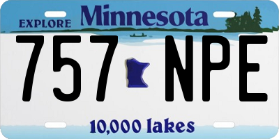 MN license plate 757NPE