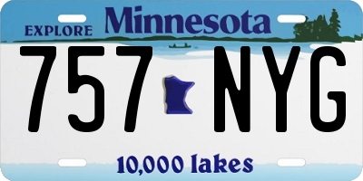 MN license plate 757NYG