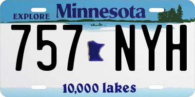 MN license plate 757NYH
