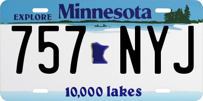 MN license plate 757NYJ