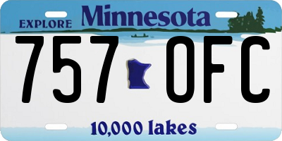 MN license plate 757OFC