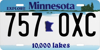 MN license plate 757OXC