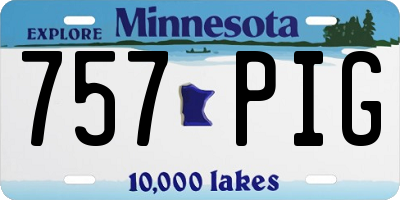 MN license plate 757PIG