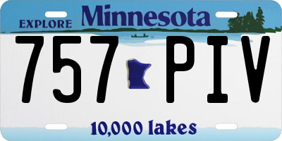 MN license plate 757PIV