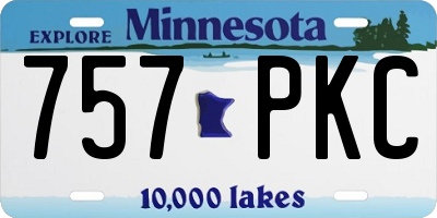 MN license plate 757PKC