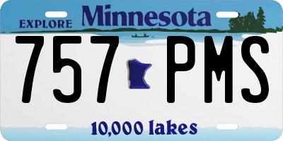 MN license plate 757PMS