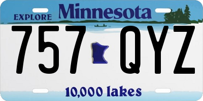 MN license plate 757QYZ