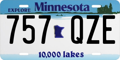 MN license plate 757QZE