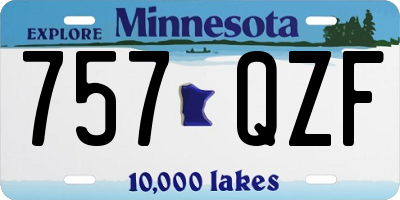 MN license plate 757QZF