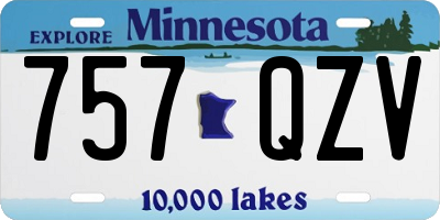 MN license plate 757QZV