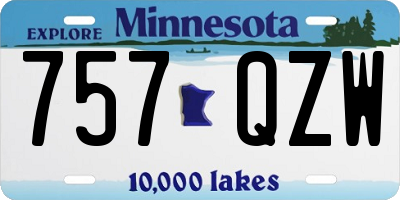 MN license plate 757QZW