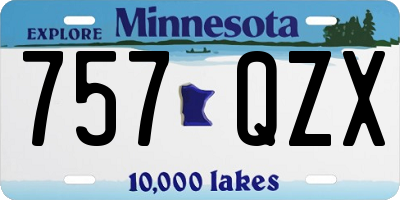 MN license plate 757QZX