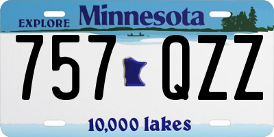 MN license plate 757QZZ