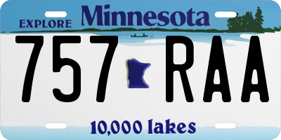 MN license plate 757RAA