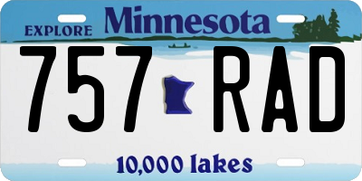 MN license plate 757RAD