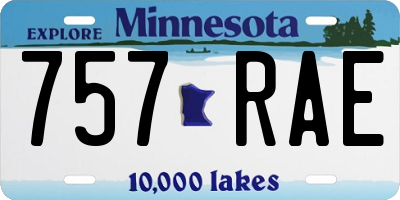 MN license plate 757RAE