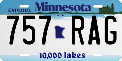 MN license plate 757RAG