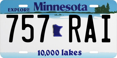 MN license plate 757RAI