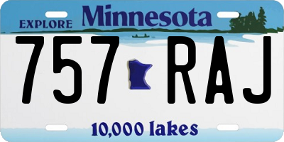 MN license plate 757RAJ