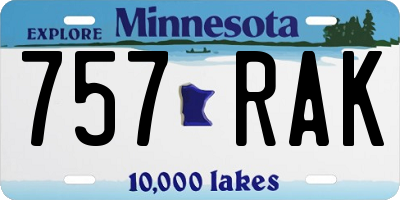 MN license plate 757RAK