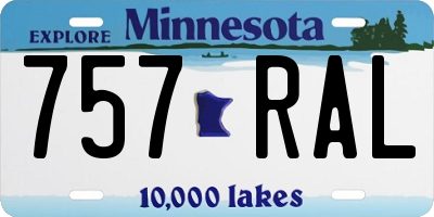 MN license plate 757RAL