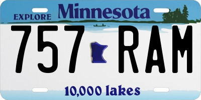 MN license plate 757RAM