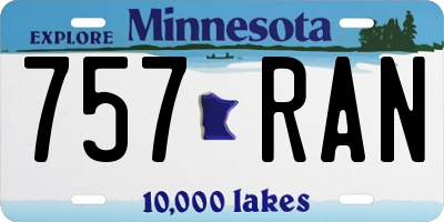 MN license plate 757RAN