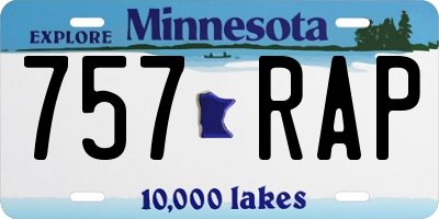 MN license plate 757RAP