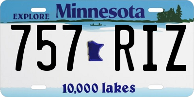 MN license plate 757RIZ
