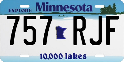 MN license plate 757RJF
