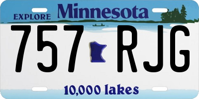 MN license plate 757RJG