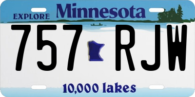 MN license plate 757RJW
