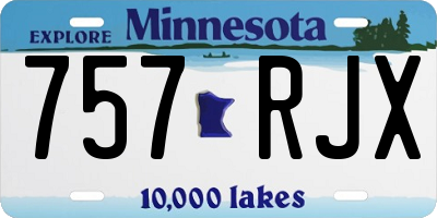 MN license plate 757RJX