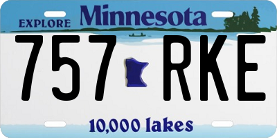 MN license plate 757RKE