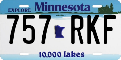 MN license plate 757RKF