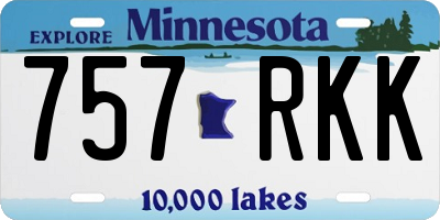 MN license plate 757RKK